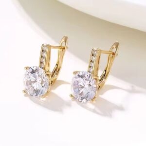 Elegant Gold and Silver Crystal Earrings